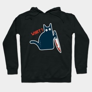 Funny Crazy Halloween Cat with Knife - What a Meow-nster! Hoodie